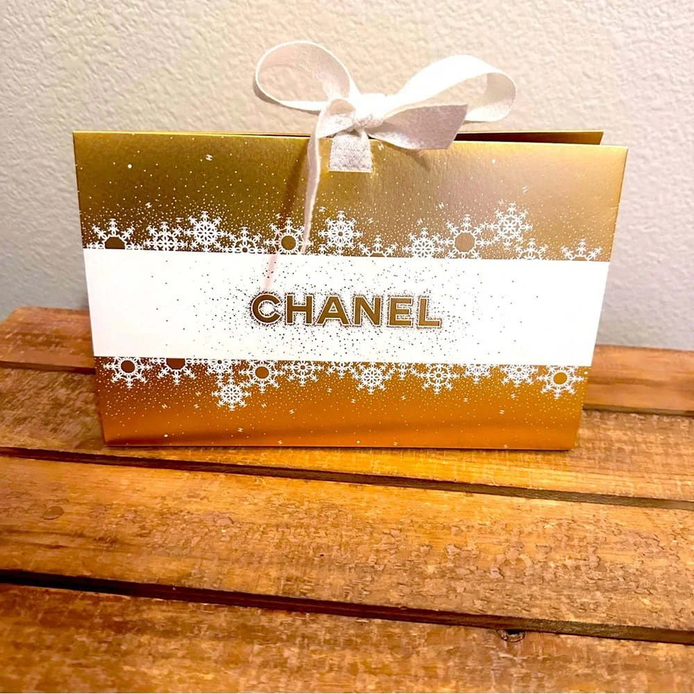 Chanel Gift‎ Box Ribbon Gold New Small